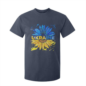 Ukraine Sunflower Ukrainian Flag T Shirt For Kid TS10 Navy Print Your Wear