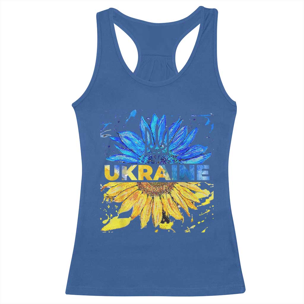 Ukraine Sunflower Ukrainian Flag Racerback Tank Top TS10 Royal Blue Print Your Wear