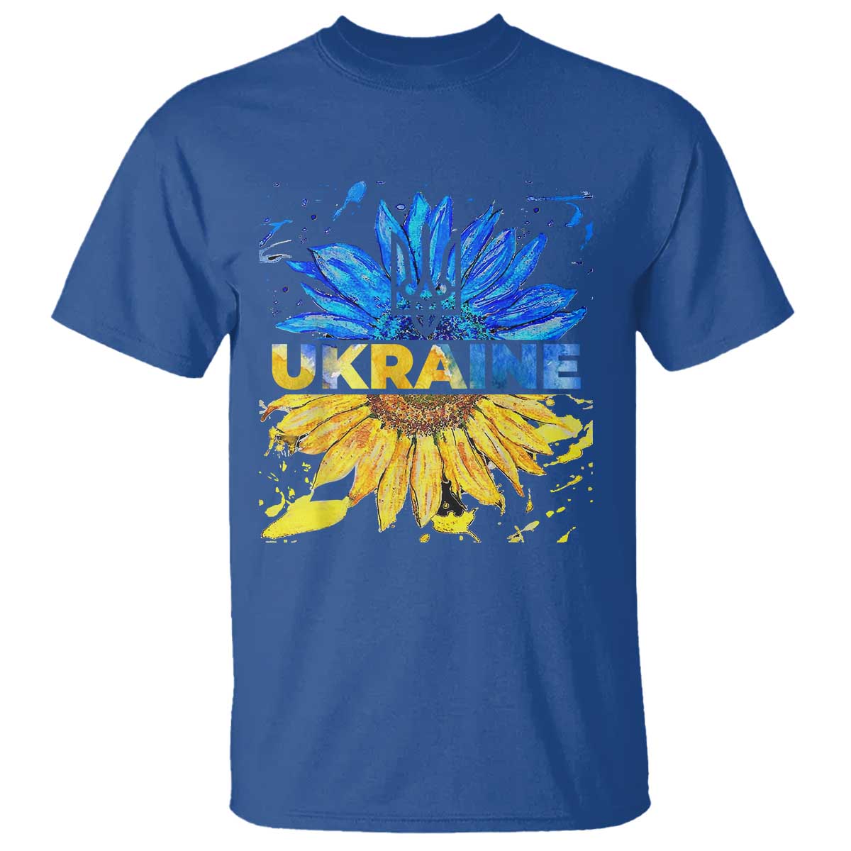 Ukraine Sunflower Ukrainian Flag T Shirt TS10 Royal Blue Print Your Wear