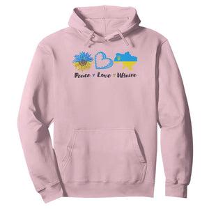 Peace Love Ukraine Sunflower Flag Hoodie TS10 Light Pink Print Your Wear