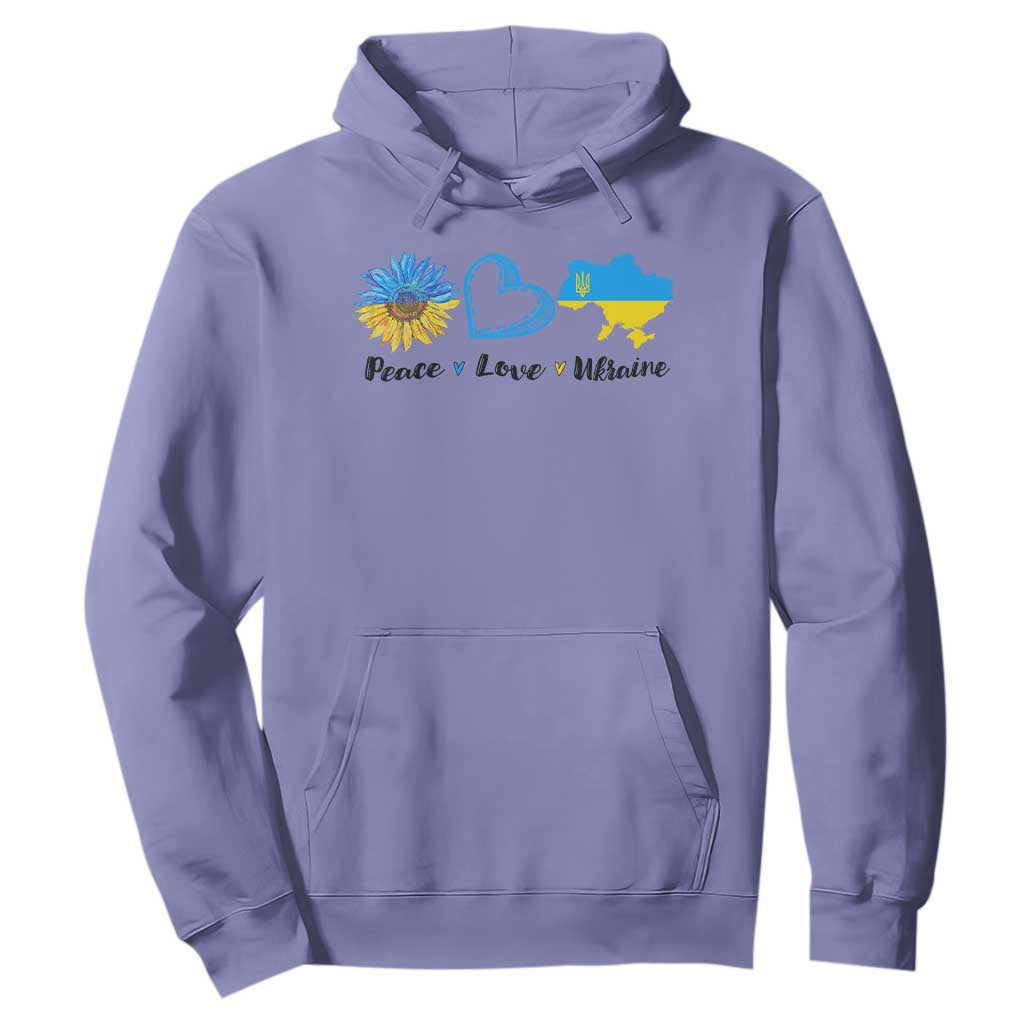 Peace Love Ukraine Sunflower Flag Hoodie TS10 Violet Print Your Wear