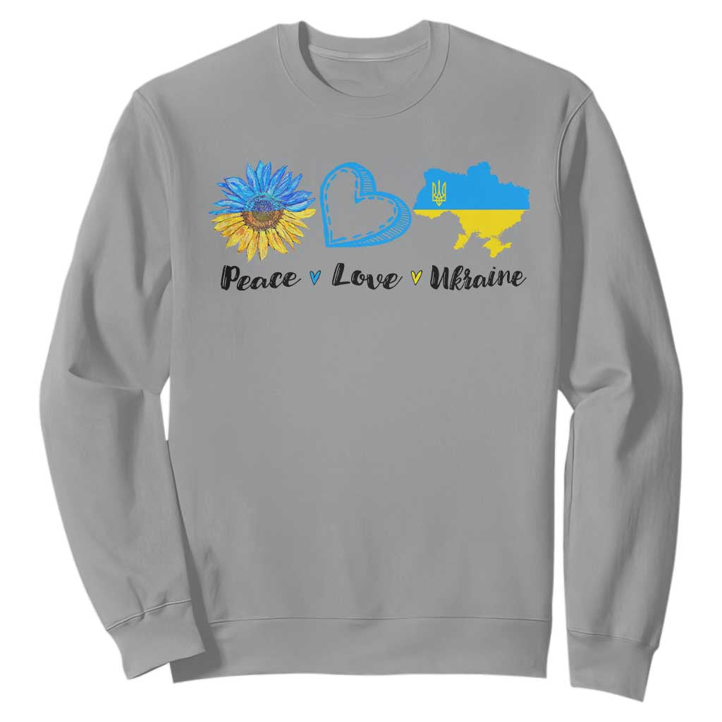 Peace Love Ukraine Sunflower Flag Sweatshirt TS10 Sport Gray Print Your Wear