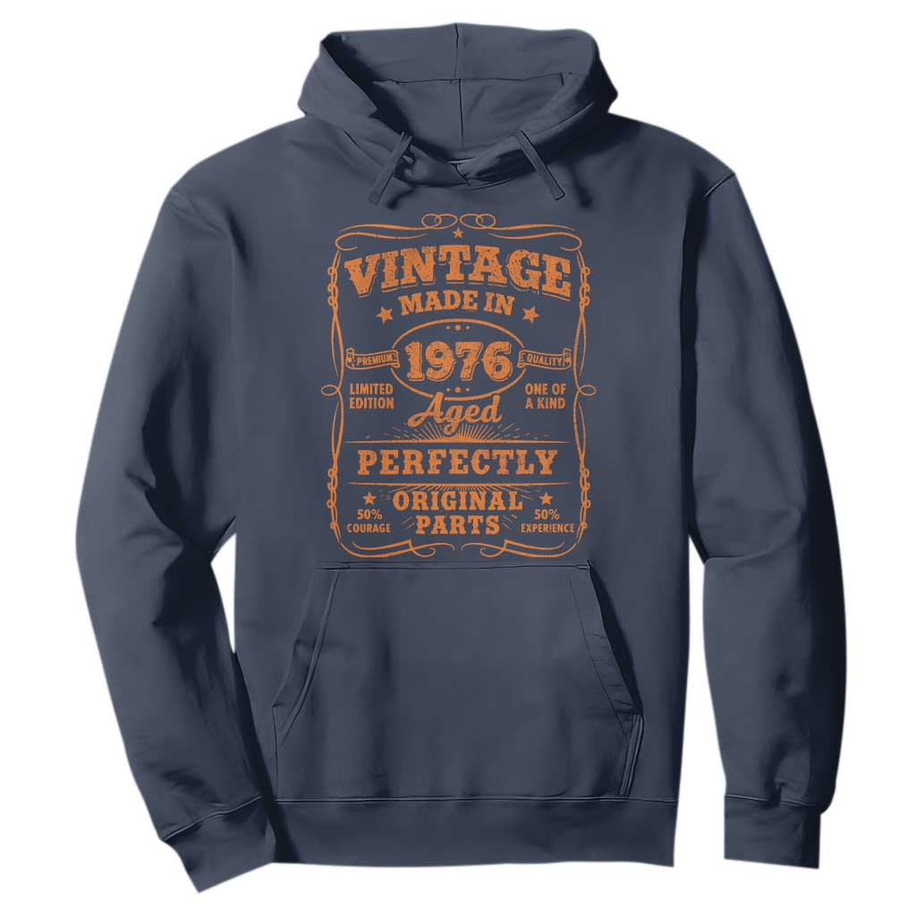 Vintage 50 Birthday Hoodie 50yr 1976 50th Birthday TS10 Navy Print Your Wear