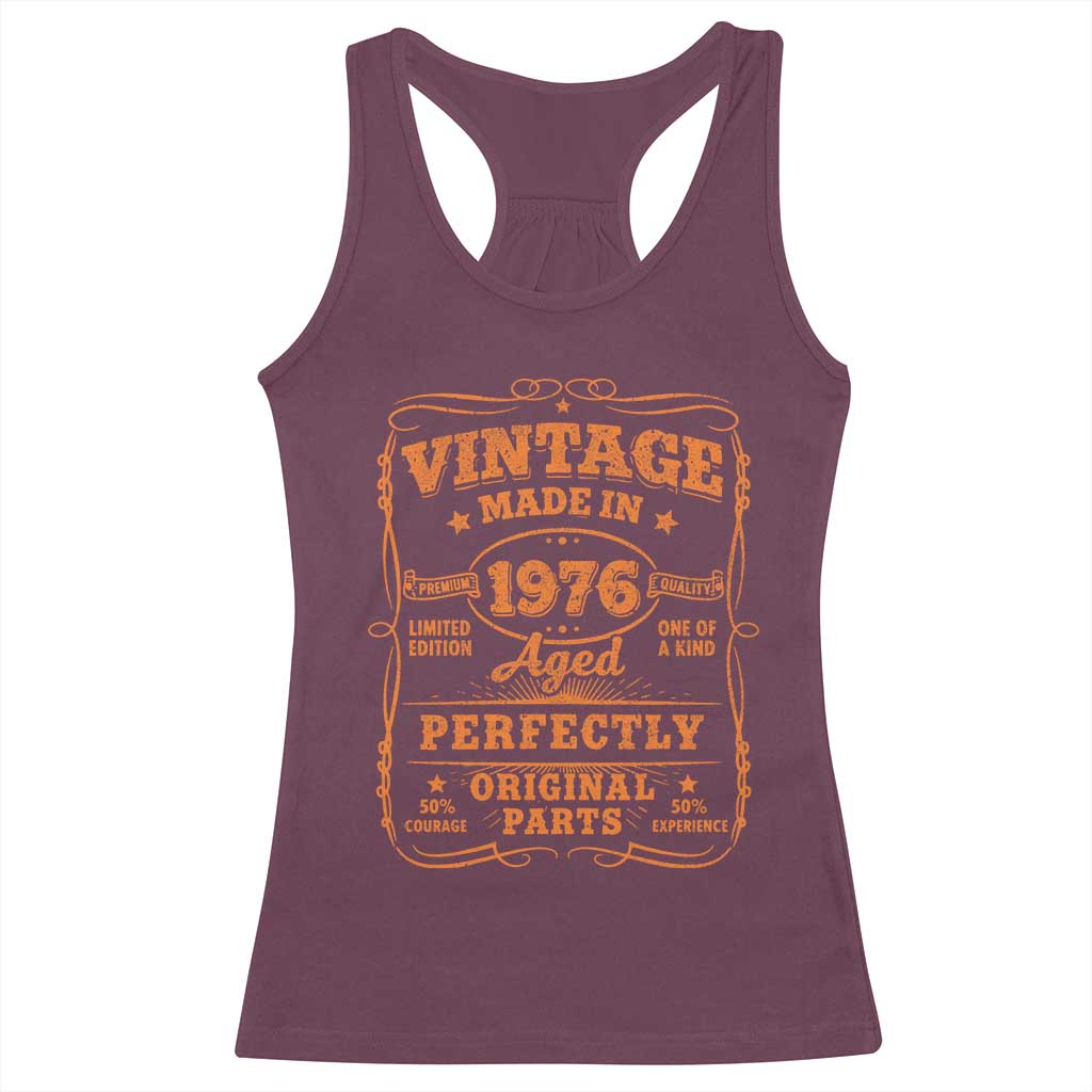 Vintage 50 Birthday Racerback Tank Top 50yr 1976 50th Birthday TS10 Maroon Print Your Wear