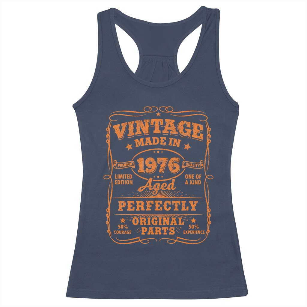 Vintage 50 Birthday Racerback Tank Top 50yr 1976 50th Birthday TS10 Navy Print Your Wear