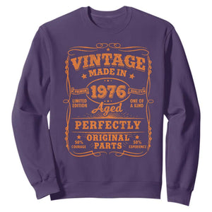 Vintage 50 Birthday Sweatshirt 50yr 1976 50th Birthday TS10 Purple Print Your Wear