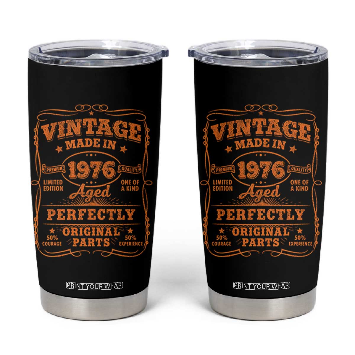 Vintage 50 Birthday Tumbler Cup - 50yr 1976 - 50th Birthday TS10 Black Print Your Wear