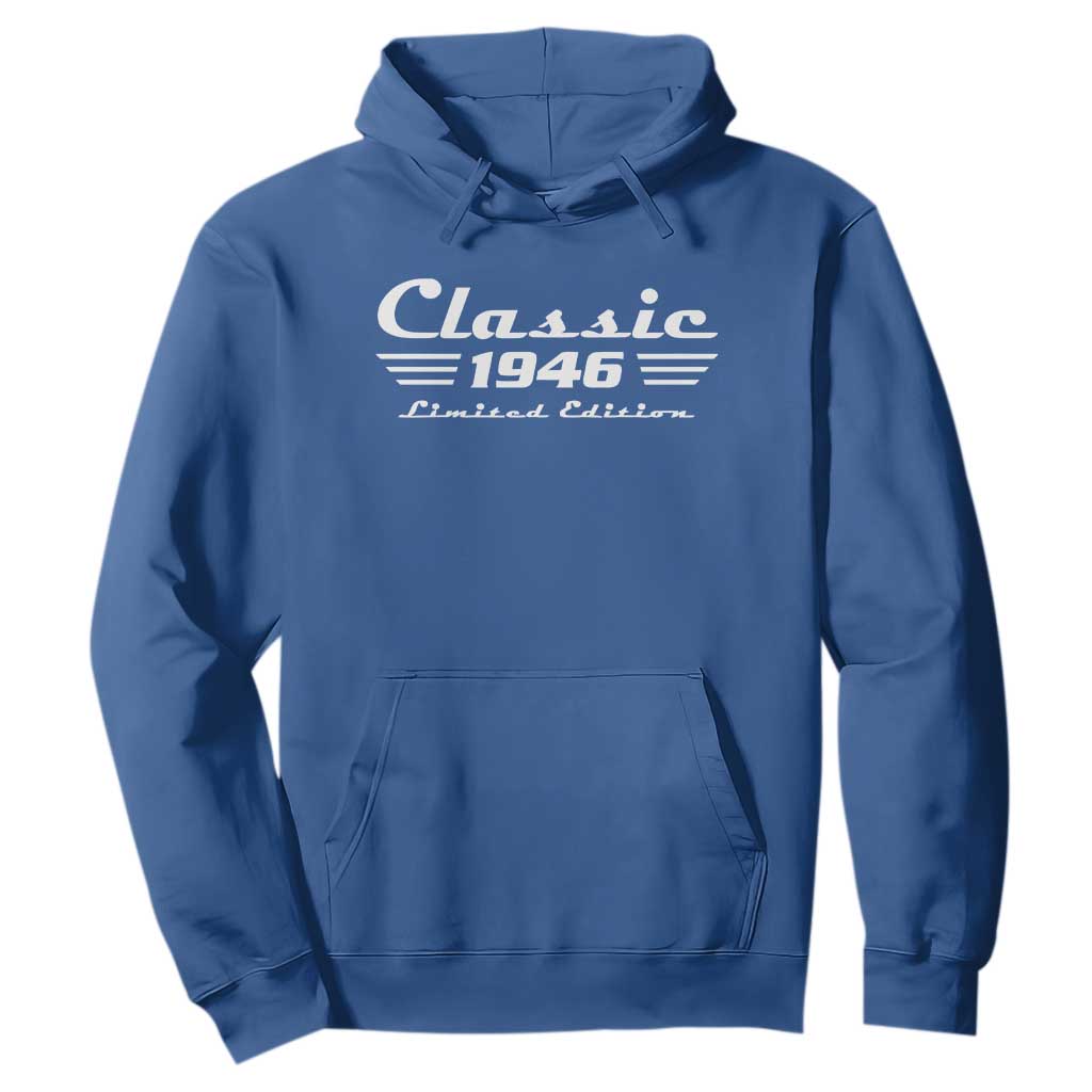 Classic 1946 Birthday Hoodie 80yr 80th Birthday TS10 Royal Blue Print Your Wear