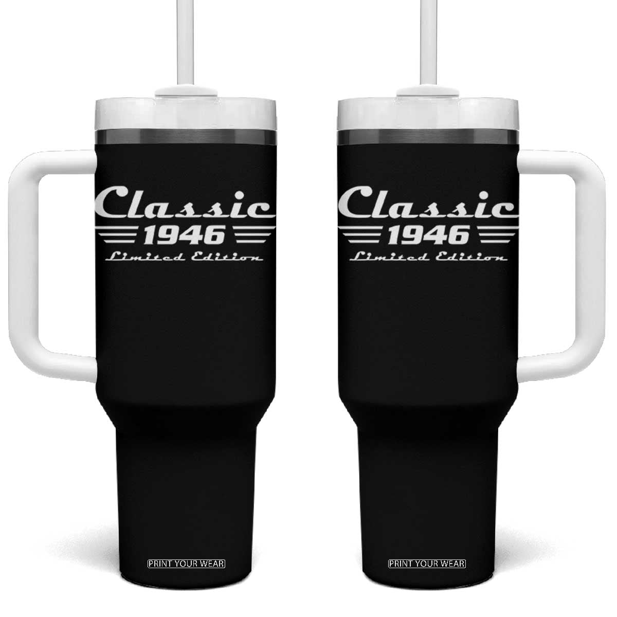Classic 1946 Birthday Tumbler With Handle 80yr 80th Birthday TS10 One Size: 40 oz Black Print Your Wear