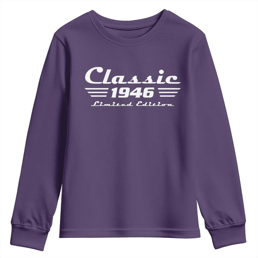 Classic 1946 Birthday Youth Sweatshirt 80yr 80th Birthday TS10 Purple Print Your Wear