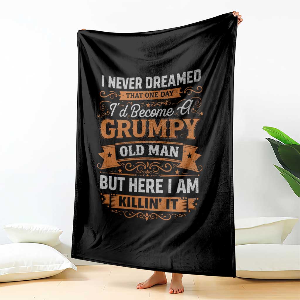Funny Man Saying Throw Blanket Become A Grumpy Old Man Grandpa Dad TS10 Print Your Wear