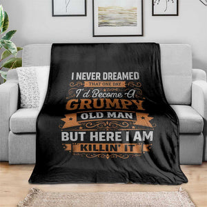Funny Man Saying Throw Blanket Become A Grumpy Old Man Grandpa Dad TS10 Print Your Wear