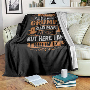 Funny Man Saying Throw Blanket Become A Grumpy Old Man Grandpa Dad TS10 Print Your Wear