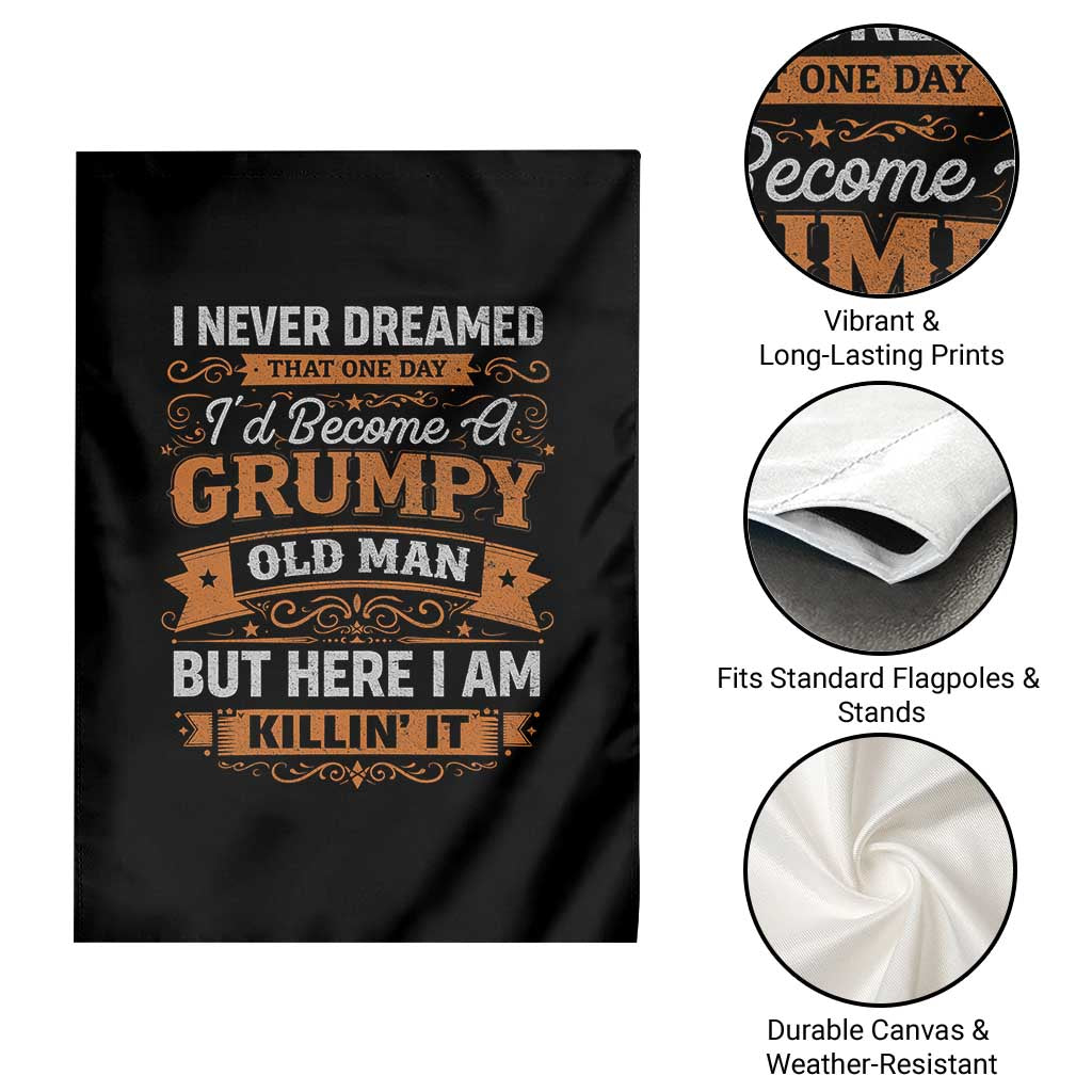 Funny Man Saying Garden Flag Become A Grumpy Old Man Grandpa Dad TS10 Print Your Wear