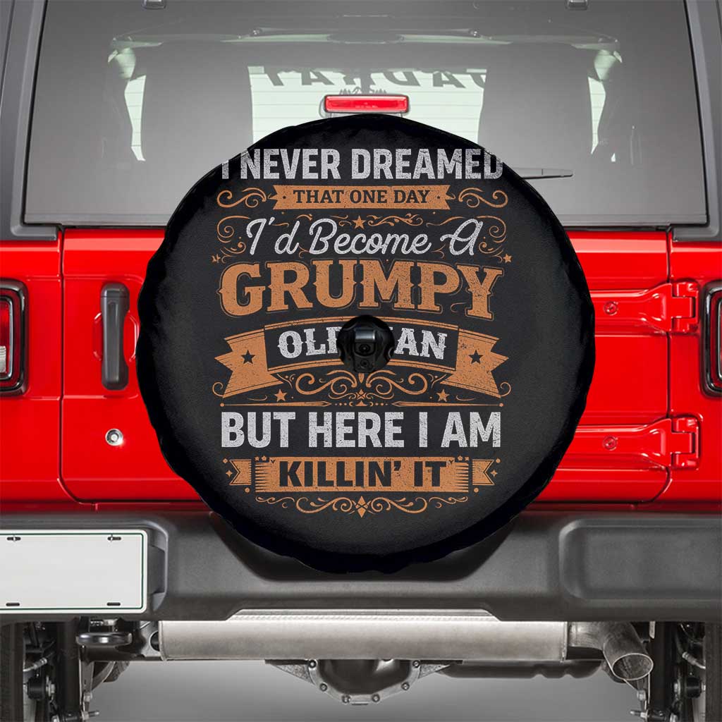 Funny Man Saying Spare Tire Cover Become A Grumpy Old Man Grandpa Dad TS10 Black Print Your Wear