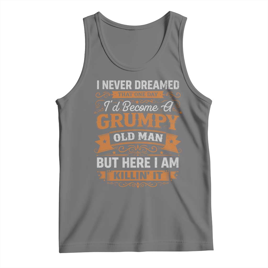 Funny Man Saying Tank Top Become A Grumpy Old Man Grandpa Dad TS10 Black Heather Print Your Wear