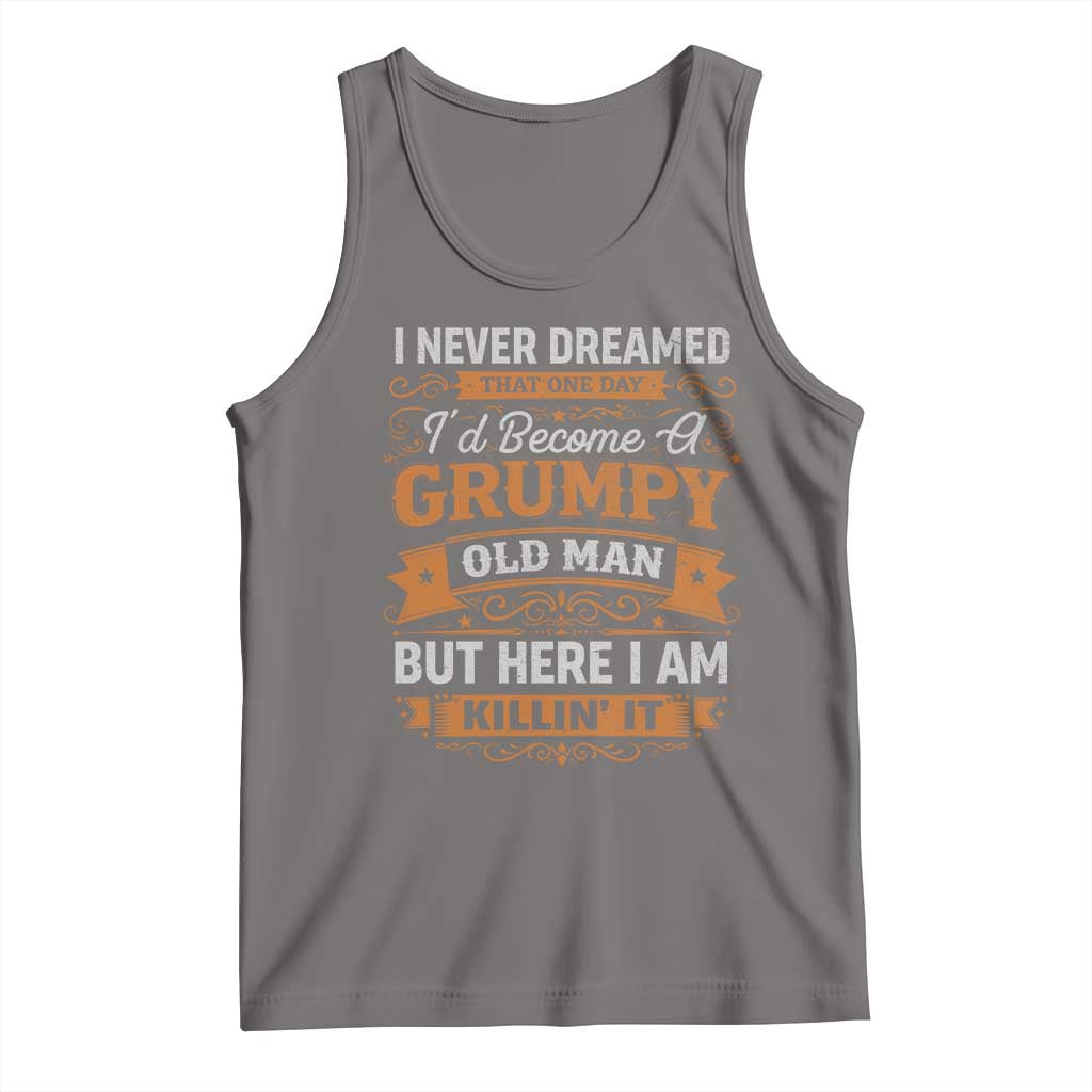 Funny Man Saying Tank Top Become A Grumpy Old Man Grandpa Dad TS10 Deep Heather Print Your Wear