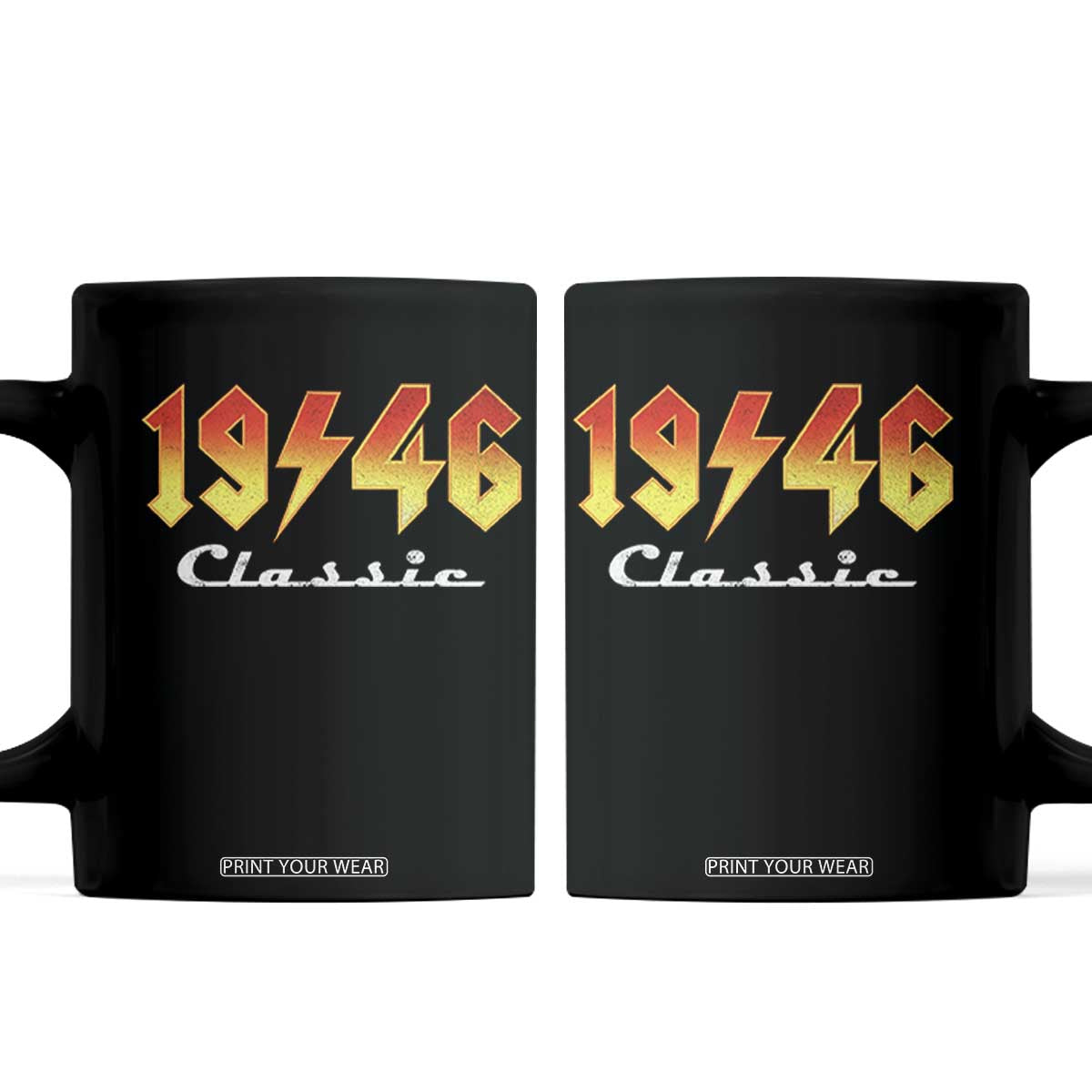 80th Birthday Coffee Mug Classic Born 1946 Turning 80 Year Old TS10 Black Print Your Wear