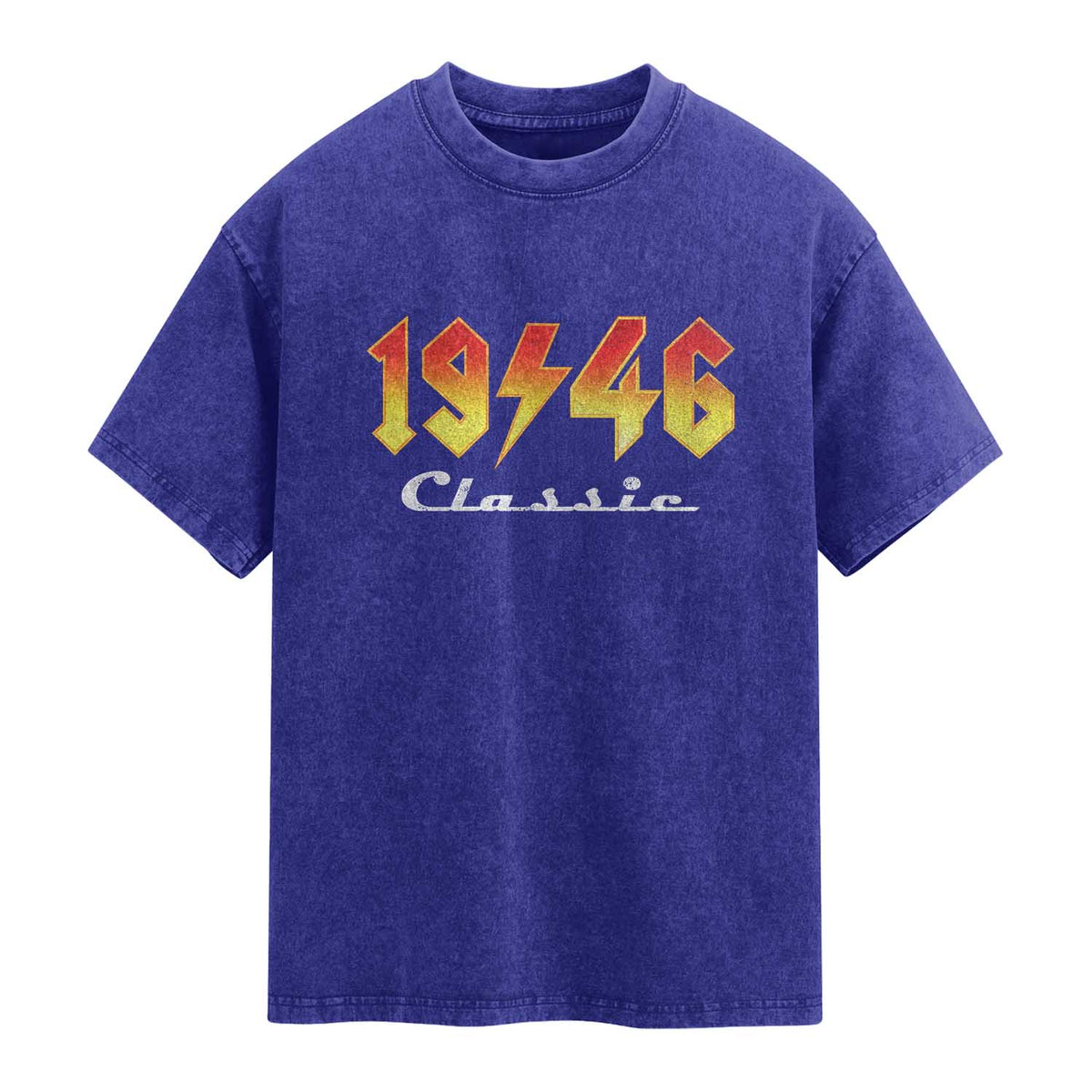 80th Birthday Washed Cotton T-Shirt Classic Born 1946 Turning 80 Year Old