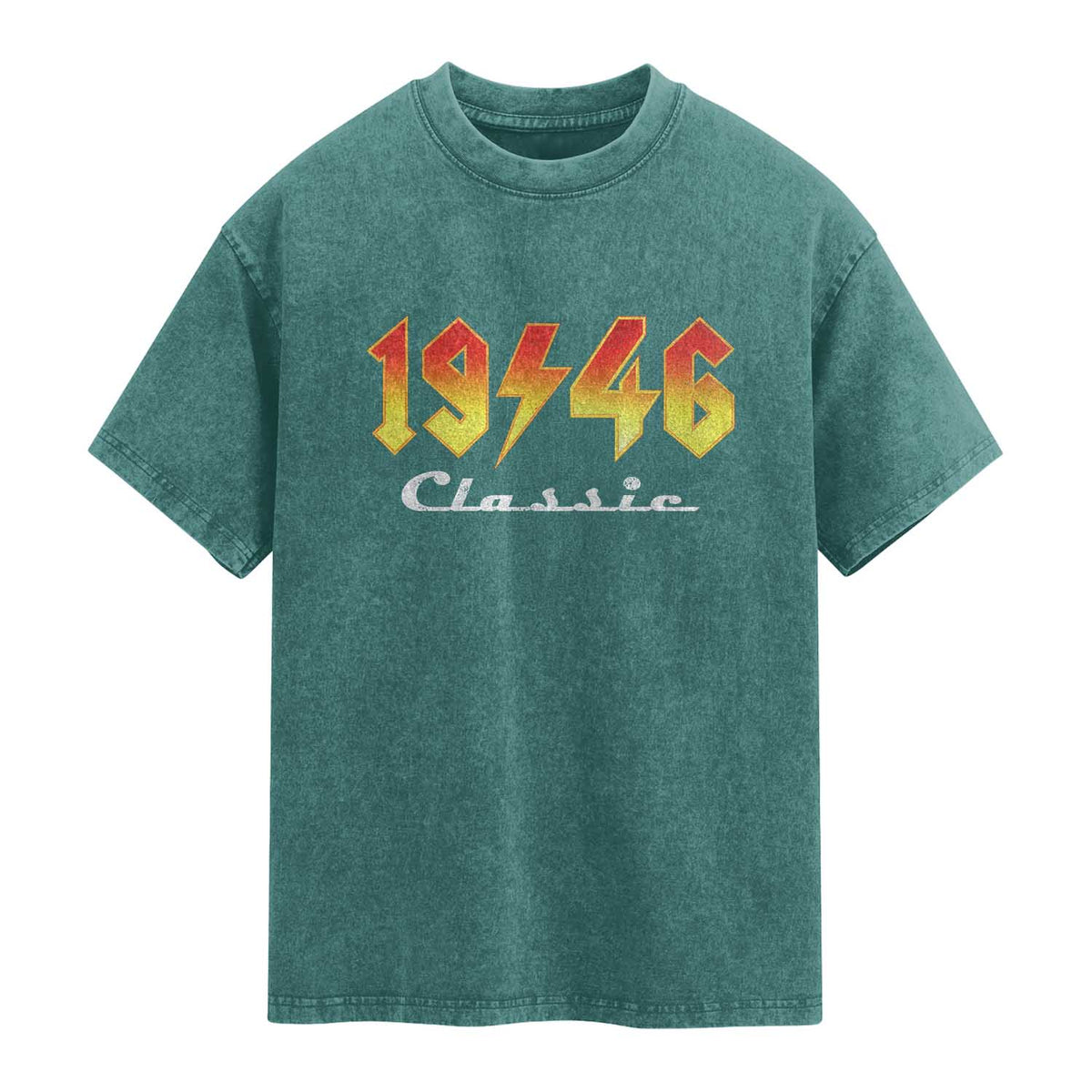 80th Birthday Washed Cotton T-Shirt Classic Born 1946 Turning 80 Year Old