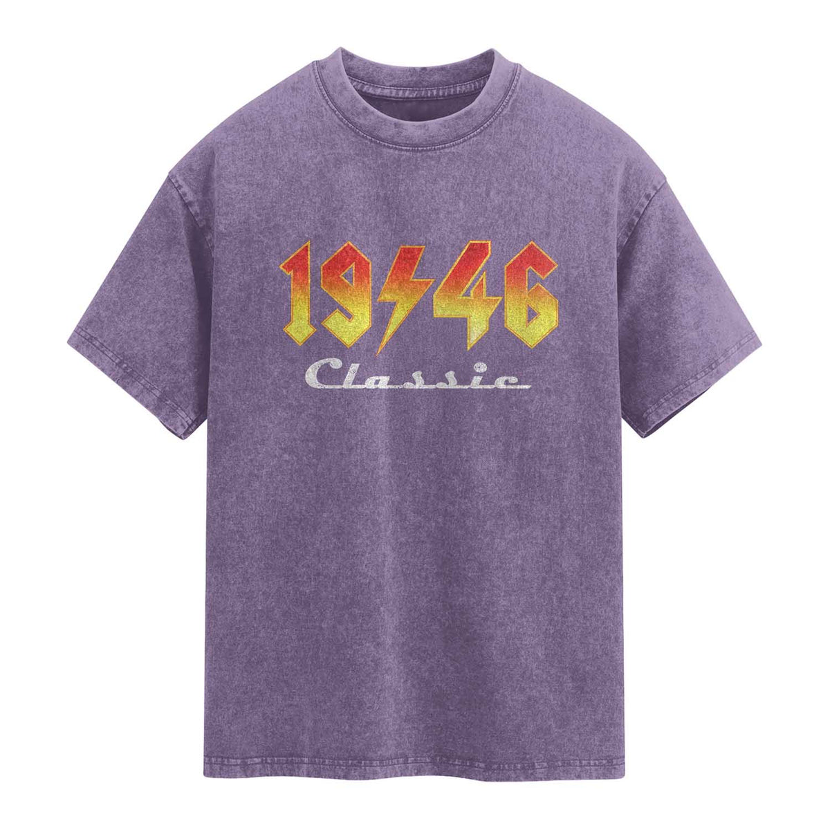 80th Birthday Washed Cotton T-Shirt Classic Born 1946 Turning 80 Year Old