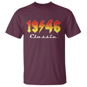 80th Birthday T Shirt Classic Born 1946 Turning 80 Year Old TS10 Maroon Print Your Wear