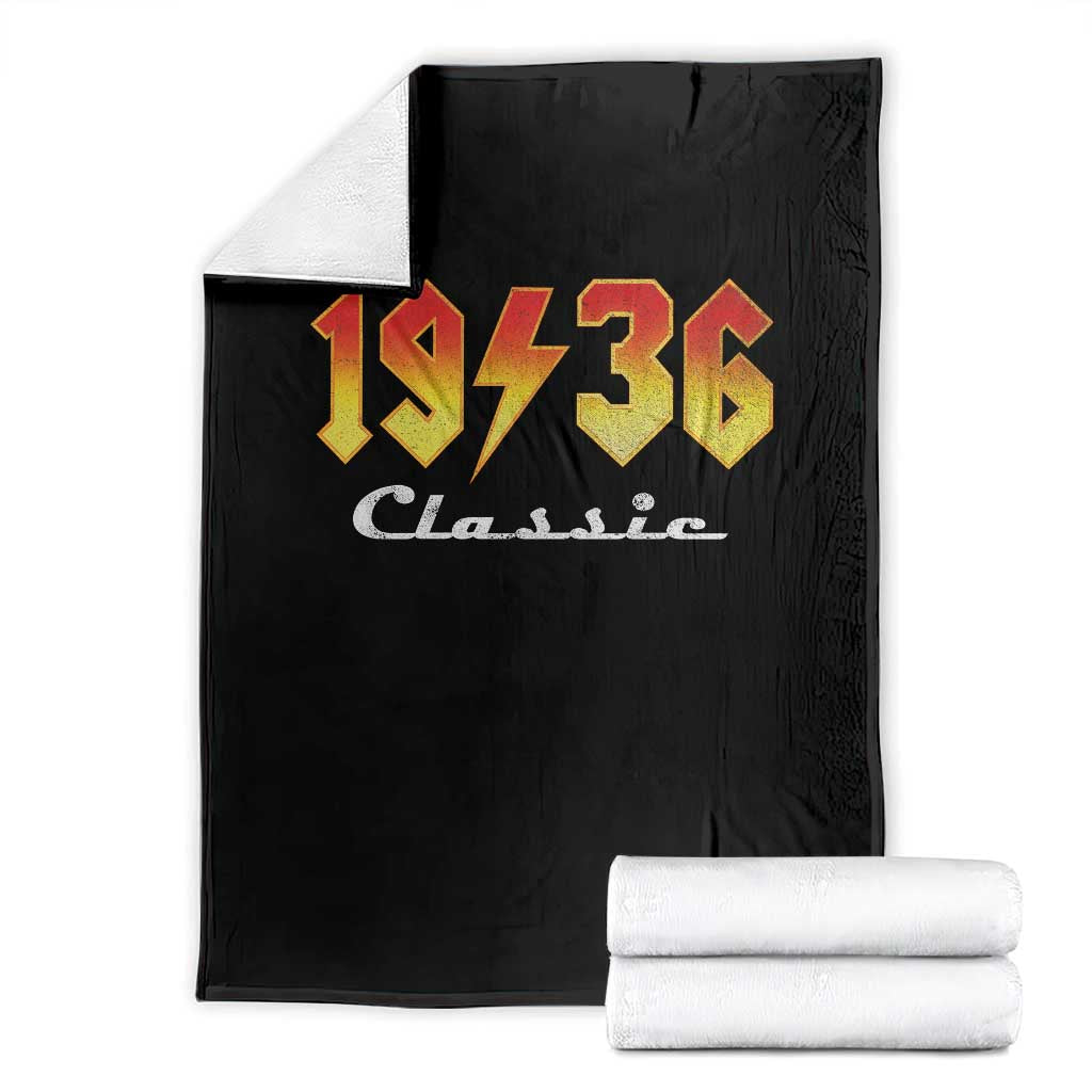 90th Birthday Throw Blanket Classic Born 1936 Turning 90 Year Old TS10 Black Print Your Wear