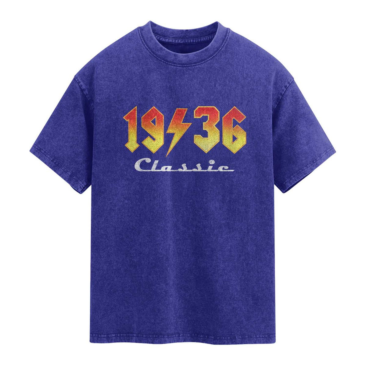 90th Birthday Washed Cotton T-Shirt Classic Born 1936 Turning 90 Year Old