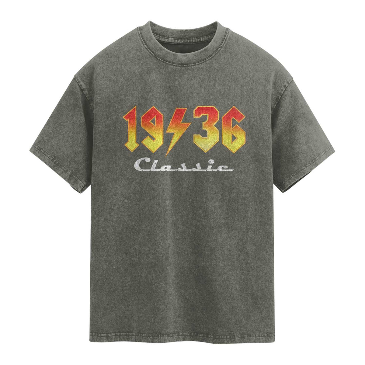 90th Birthday Washed Cotton T-Shirt Classic Born 1936 Turning 90 Year Old