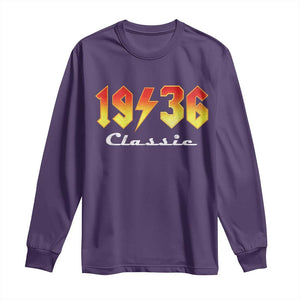 90th Birthday Long Sleeve Shirt Classic Born 1936 Turning 90 Year Old TS10 Purple Print Your Wear