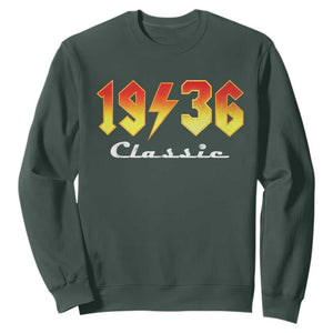 90th Birthday Sweatshirt Classic Born 1936 Turning 90 Year Old TS10 Dark Forest Green Print Your Wear
