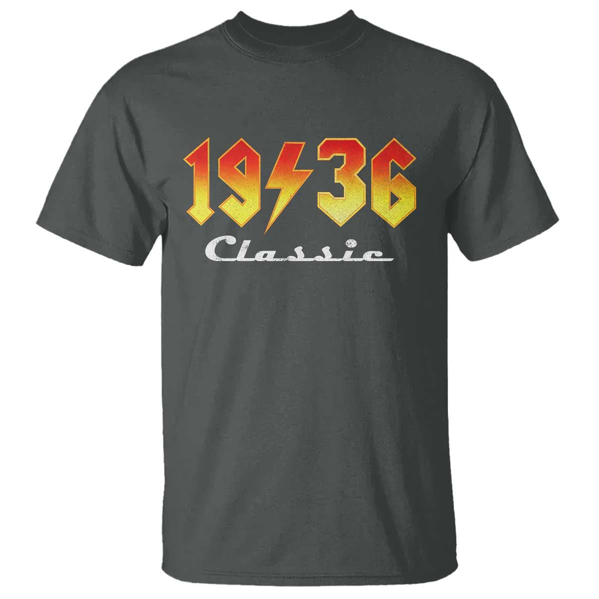 90th Birthday T Shirt Classic Born 1936 Turning 90 Year Old TS10 Dark Heather Print Your Wear