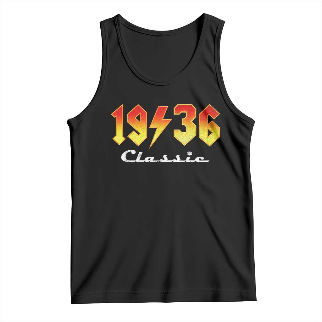 90th Birthday Tank Top Classic Born 1936 Turning 90 Year Old TS10 Black Print Your Wear
