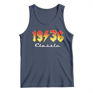 90th Birthday Tank Top Classic Born 1936 Turning 90 Year Old TS10 Navy Print Your Wear