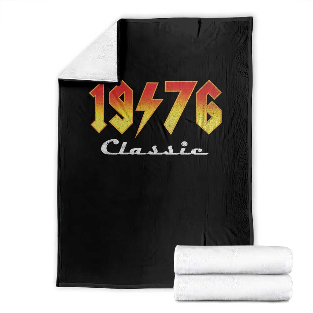 50th Birthday Throw Blanket Classic Born 1976 Turning 50 Year Old TS10 Black Print Your Wear