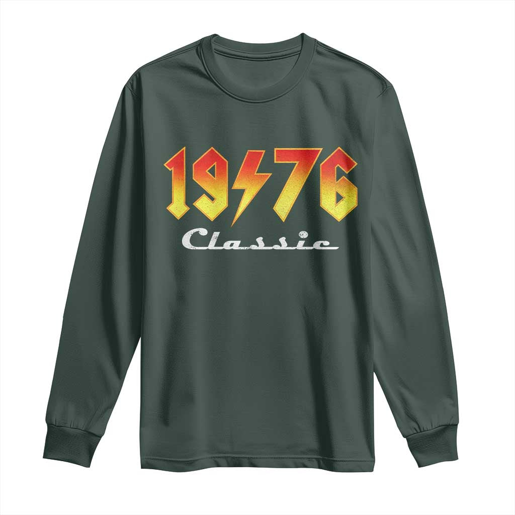 50th Birthday Long Sleeve Shirt Classic Born 1976 Turning 50 Year Old TS10 Dark Forest Green Print Your Wear