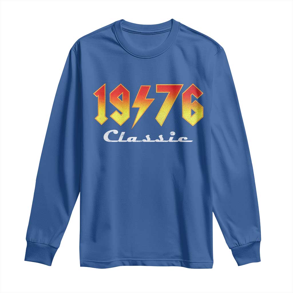 50th Birthday Long Sleeve Shirt Classic Born 1976 Turning 50 Year Old TS10 Royal Blue Print Your Wear