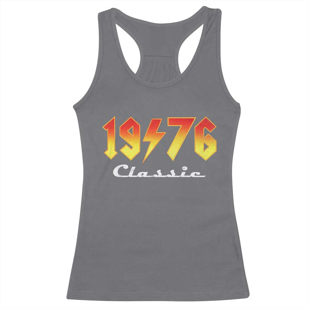 50th Birthday Racerback Tank Top Classic Born 1976 Turning 50 Year Old TS10 Charcoal Print Your Wear