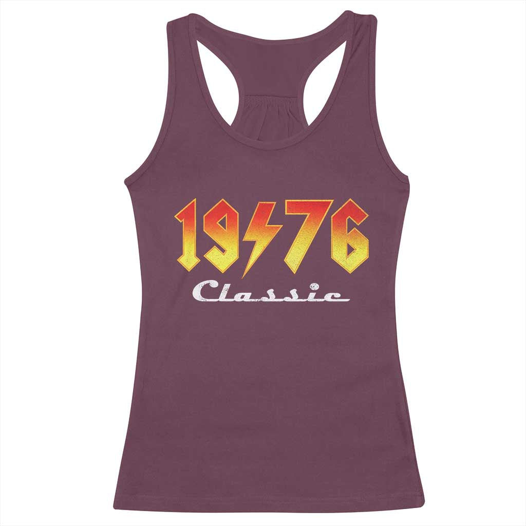 50th Birthday Racerback Tank Top Classic Born 1976 Turning 50 Year Old TS10 Maroon Print Your Wear