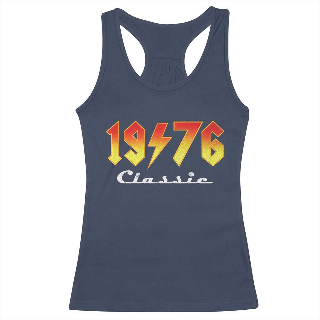 50th Birthday Racerback Tank Top Classic Born 1976 Turning 50 Year Old TS10 Navy Print Your Wear