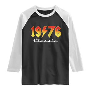 50th Birthday Raglan Shirt Classic Born 1976 Turning 50 Year Old TS10 Black White Print Your Wear