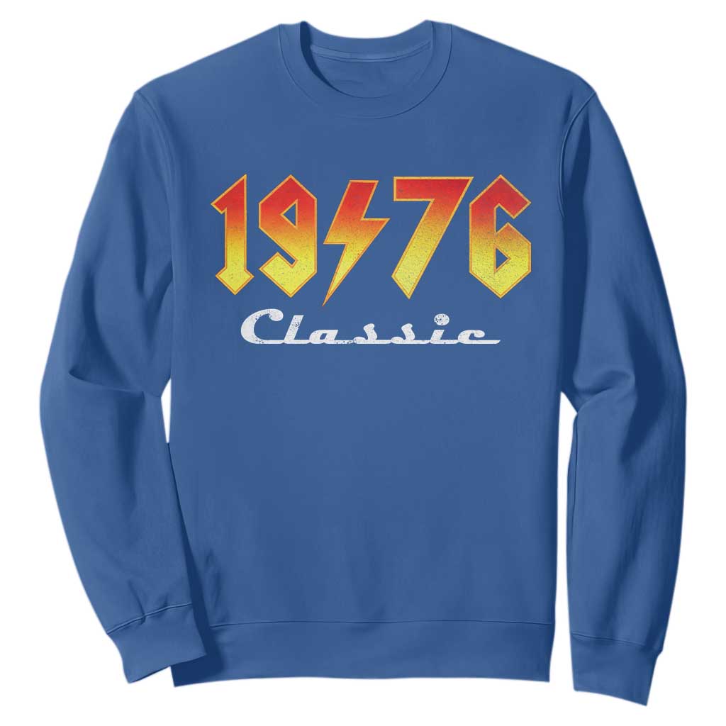 50th Birthday Sweatshirt Classic Born 1976 Turning 50 Year Old TS10 Royal Blue Print Your Wear
