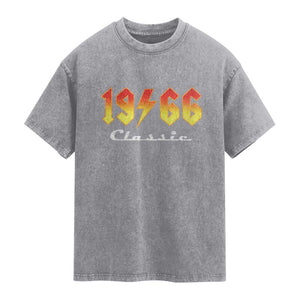 60th Birthday Washed Cotton T-Shirt Classic Born 1966 Turning 60 Year Old