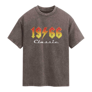 60th Birthday Washed Cotton T-Shirt Classic Born 1966 Turning 60 Year Old