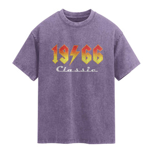 60th Birthday Washed Cotton T-Shirt Classic Born 1966 Turning 60 Year Old
