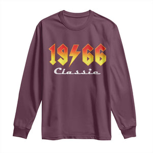 60th Birthday Long Sleeve Shirt Classic Born 1966 Turning 60 Year Old TS10 Maroon Print Your Wear