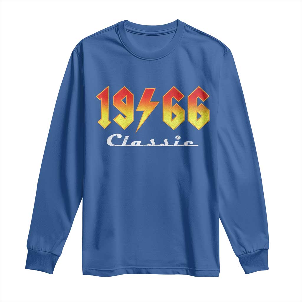60th Birthday Long Sleeve Shirt Classic Born 1966 Turning 60 Year Old TS10 Royal Blue Print Your Wear