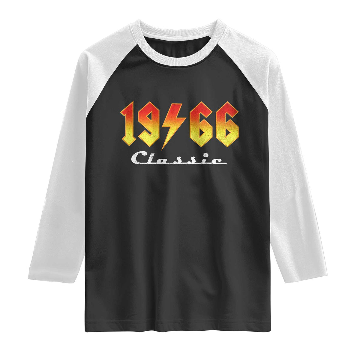 60th Birthday Raglan Shirt Classic Born 1966 Turning 60 Year Old TS10 Black White Print Your Wear
