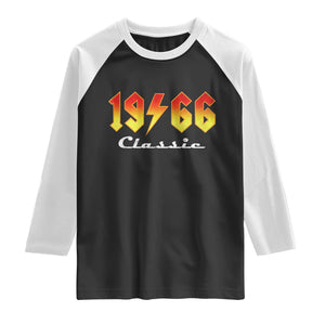 60th Birthday Raglan Shirt Classic Born 1966 Turning 60 Year Old TS10 Black White Print Your Wear