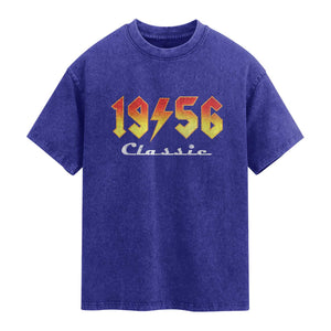70th Birthday Washed Cotton T-Shirt Classic Born 1956 Turning 70 Year Old